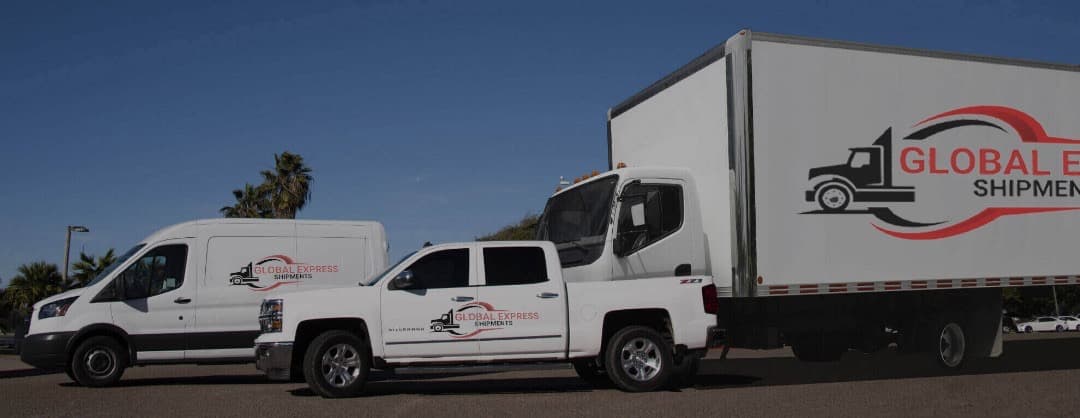 Global Express Shipments fleet of delivery vehicles